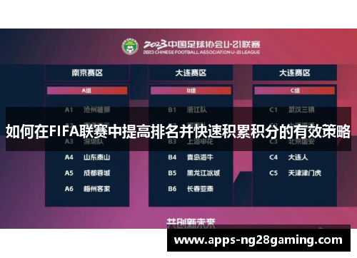 如何在FIFA联赛中提高排名并快速积累积分的有效策略