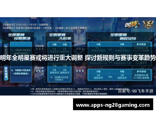 明年全明星赛或将进行重大调整 探讨新规则与赛事变革趋势 明年全明星赛或将进行重大调整 探讨新规则与赛事变革趋势